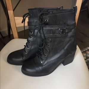 Combat heeled boots